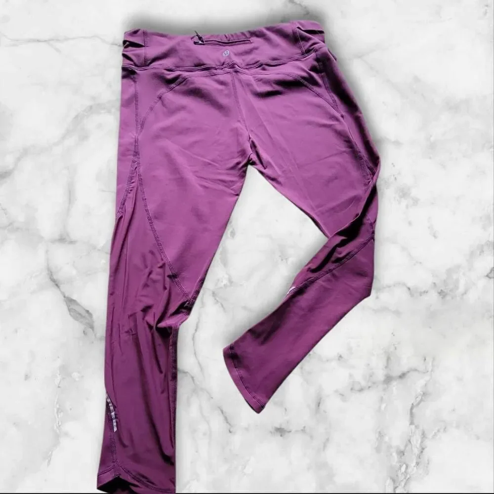Lululemon Size 12 Purple Mesh Reflective Leggings
